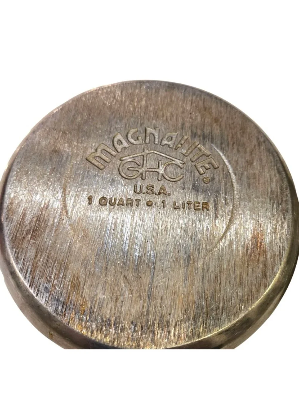 Vintage Magnalite GHC USA 1 Quart Cast Aluminum Dual Pour Saucepan with Lid